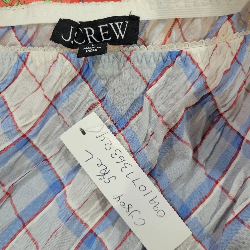 J Crew Pre-Crinkled Ruffle-trim Skirt Size L